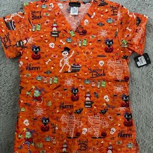 Halloween scrub top